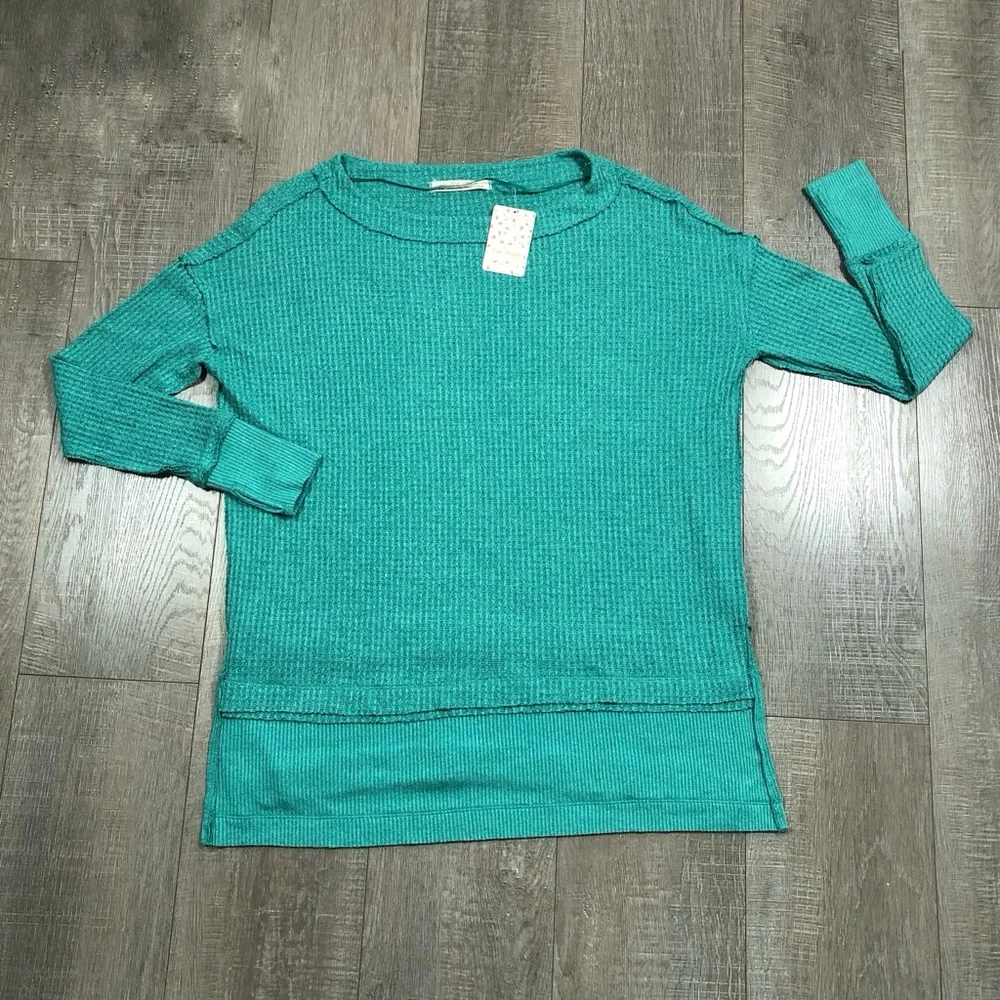 Free people North Shore Aqua Bright Thermal Tunic Size Small